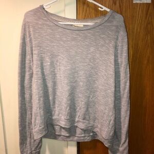⛱️Belle du Jour - Grey Lace-Up Sleeve Sweater - XL